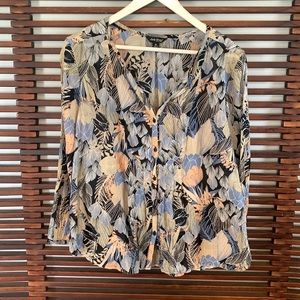 Floral Button-Up Blouse - Multicolor